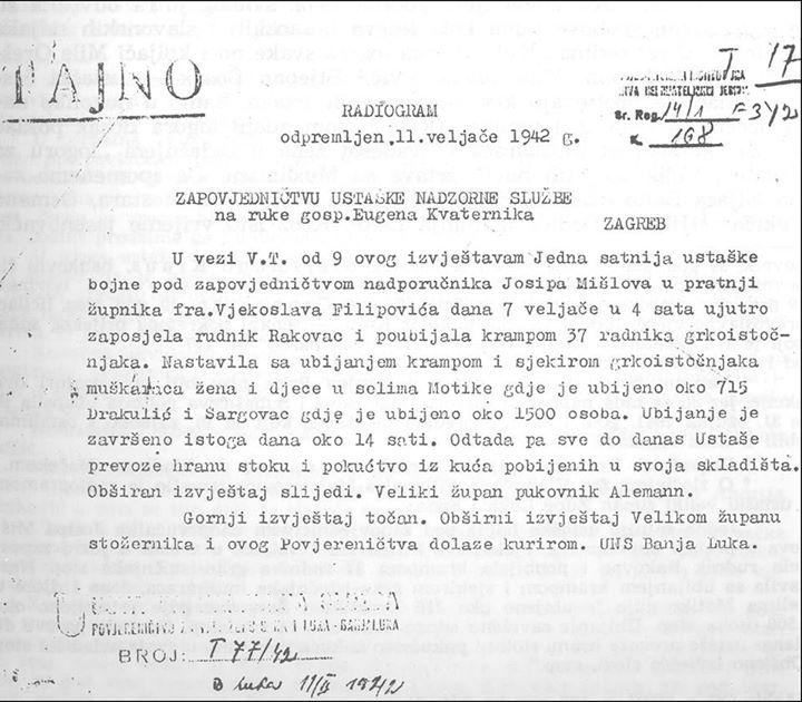 Masakr u Drakuliću,Šargovcu i Motikama ubijeno 551 dete