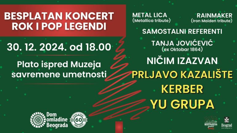 BEOGRADSKA ZIMA: BESPLATAN KONCERT ROK I POP LEGENDI